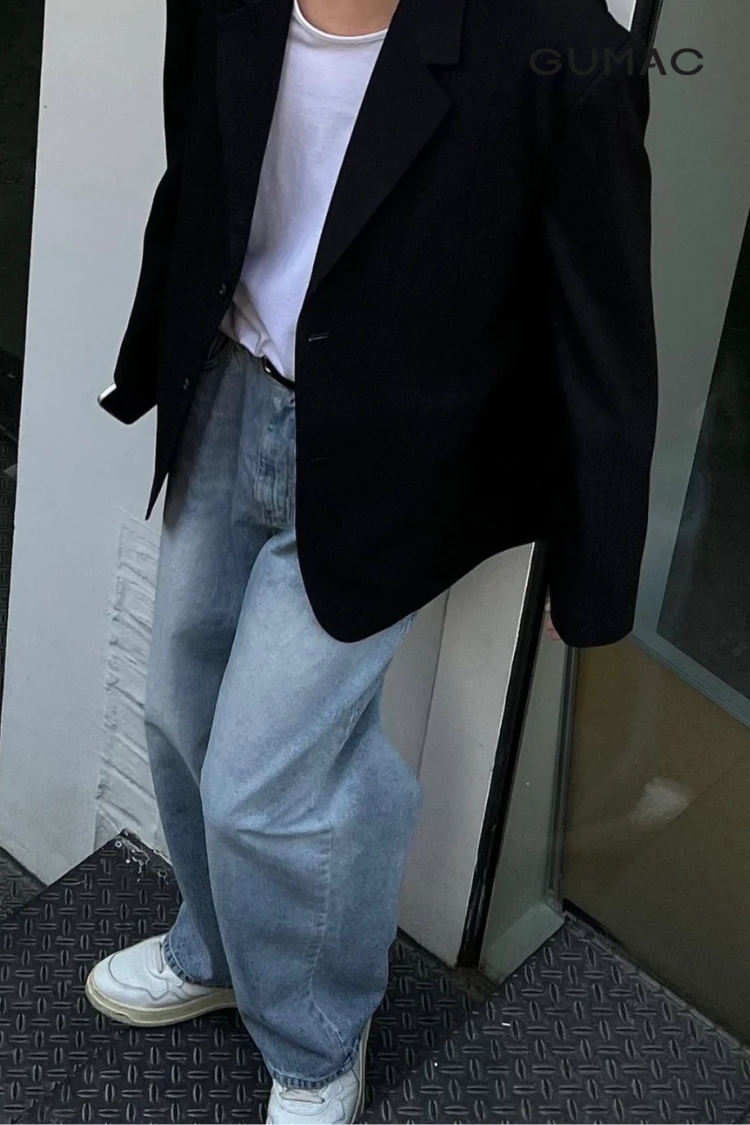 Áo blazer nam mix mang phong cách casual/dạo phố