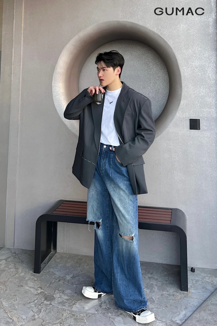 Áo blazer kết hợp với quần jeans