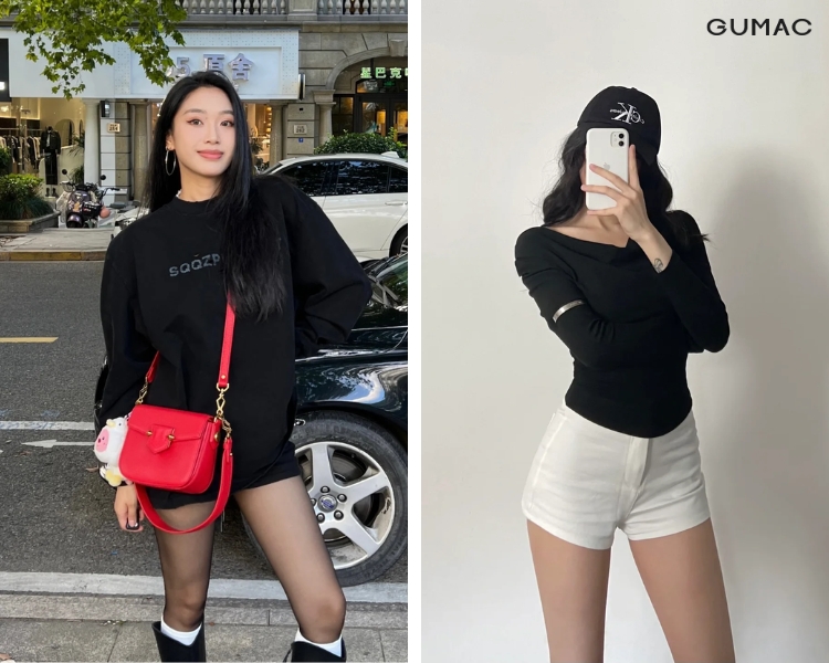 áo thun đen tay dài