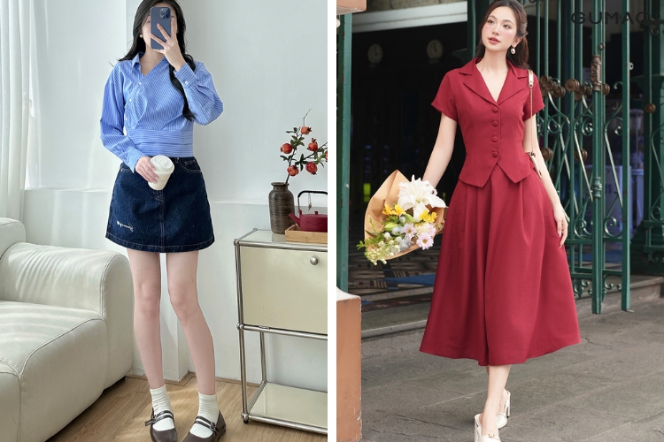 phối đồ đi chơi valentine với chân váy siêu xinh dành cho phái đẹp