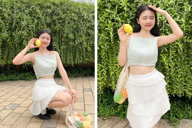 Phối đồ đi đánh bida - Áo 2 dây mix chân váy Phối đồ đi đánh bida - Áo 2 dây mix chân váy