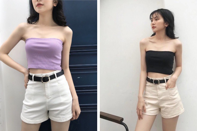 Outfit đi đánh bida - Áo ống phối quần short Outfit đi đánh bida - Áo ống phối quần short