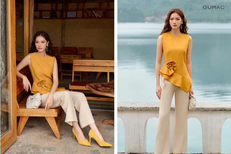 Kết hợp áo sát nách cùng quần tây nữ thời trang Kết hợp áo sát nách cùng quần tây nữ thời trang