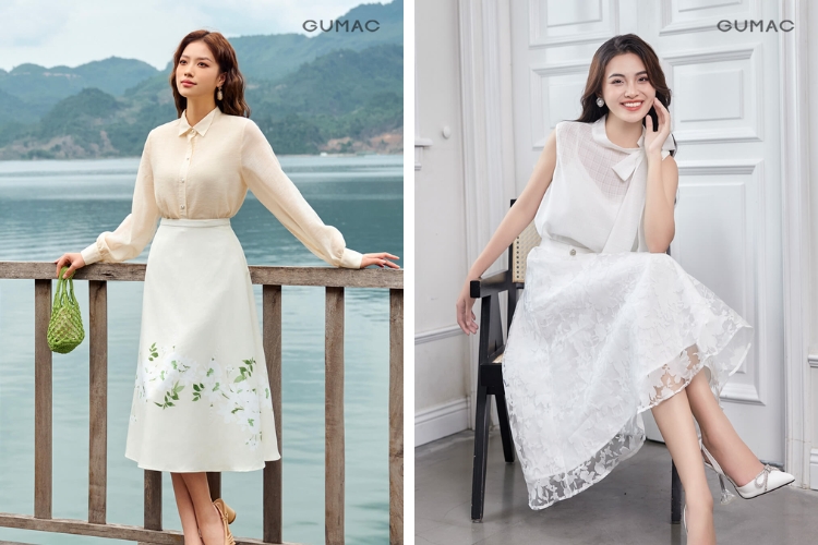 Phối áo voan cùng chân váy thời thượng Phối áo voan cùng chân váy thời thượng