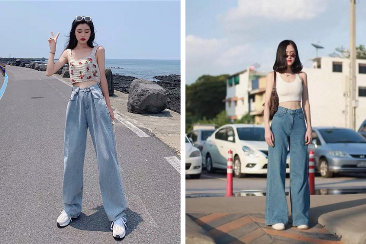 Áo Croptop Mix Quần Jean