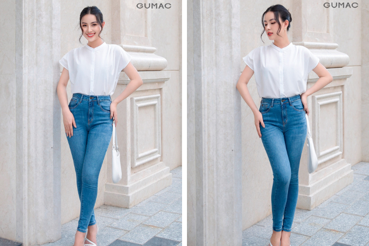 Áo Sơ Mi Phối Quần Jean