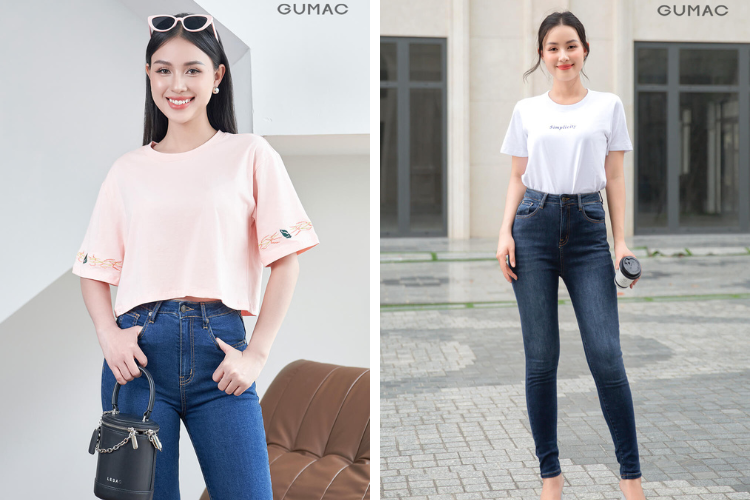 Áo Thun Mix Quần Jean