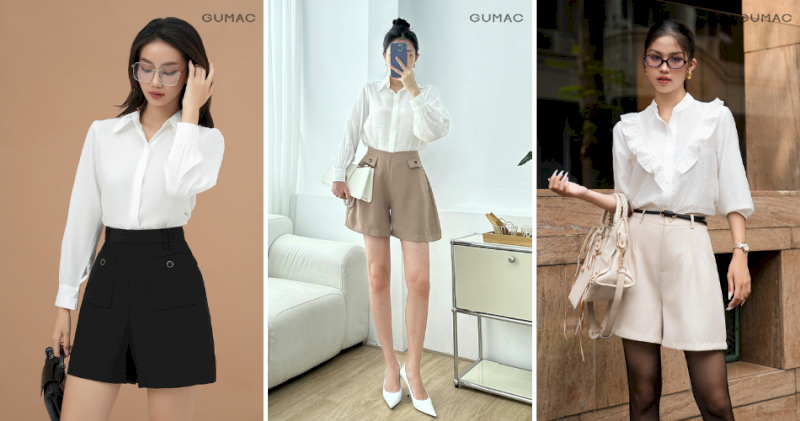 Áo sơ mi Oversize phối quần short tạo vẻ năng động thoải mái