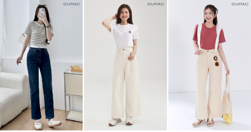 Áo thun phối quần jeans mang vẻ trẻ trung gọn gàng thoải mái