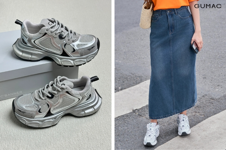 Giày sneaker mix với outfit năng động