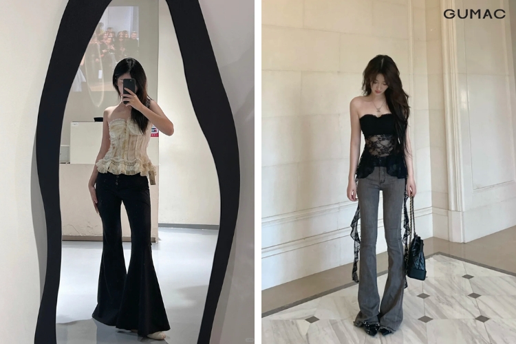 Quần ống loe phối với corset quan-ong-loe-phoi-voi-corset