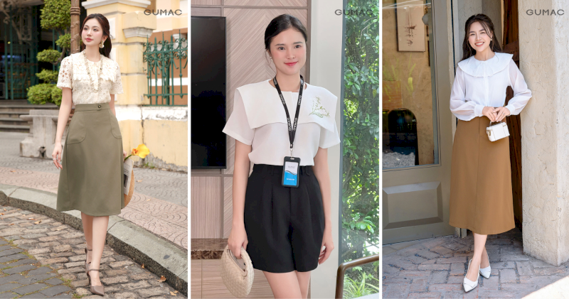 Cổ ren, cổ bèo và cổ sen tay bồng mang nét nữ tính duyên dáng, dễ phối đa dạng từ chân váy midi đến short năng động.