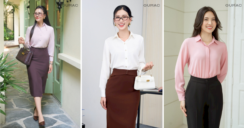 Kết hợp sơ mi với chân váy ôm, mang đến vẻ ngoài chuyên nghiệp đầy tinh tế cho các quý cô văn phòng.