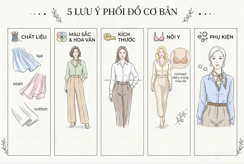 Một số lưu ý cơ bản khi phối đồ với áo sơ mi