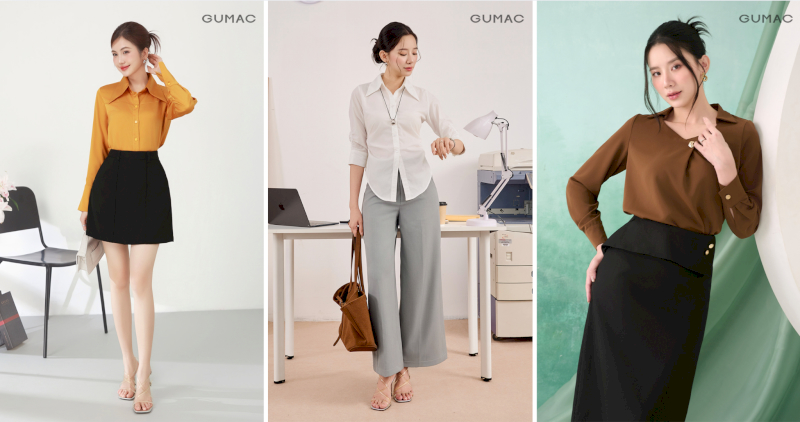 Phối đồ với sơ mi nữ lụa linh hoạt kết hợp cùng chân váy ngắn, quần ống rộng hay chân váy bút chì cho nhiều phong cách khác nhau.