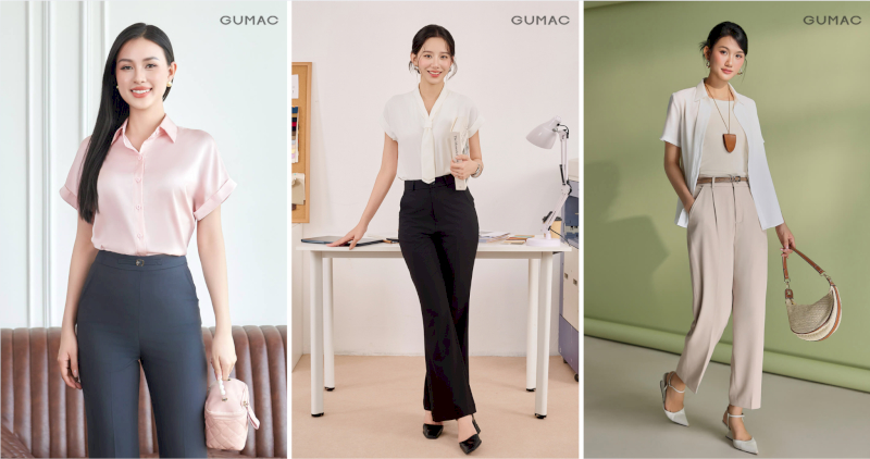 Phối đồ với sơ mi nữ lụa tay ngắn thanh lịch, tôn dáng khi mix cùng quần tây ôm hoặc khoác ngoài.
