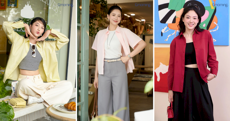Sơ mi dáng rộng khoác ngoài áo thun crop hoặc áo 2 dây - cách layer năng động giúp tổng thể thêm cá tính dù phối cùng quần suông, quần ống rộng hay chân váy midi.
