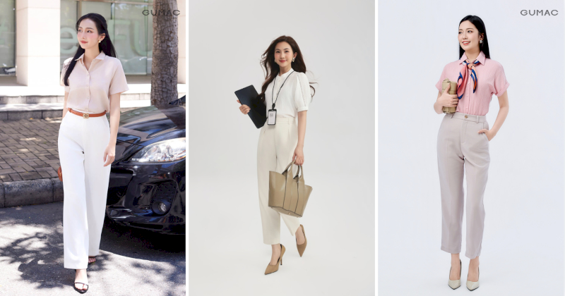 Thanh lịch, gọn gàng cho các nàng công sở khi phối áo sơ mi nữ tay ngắn với quần âu