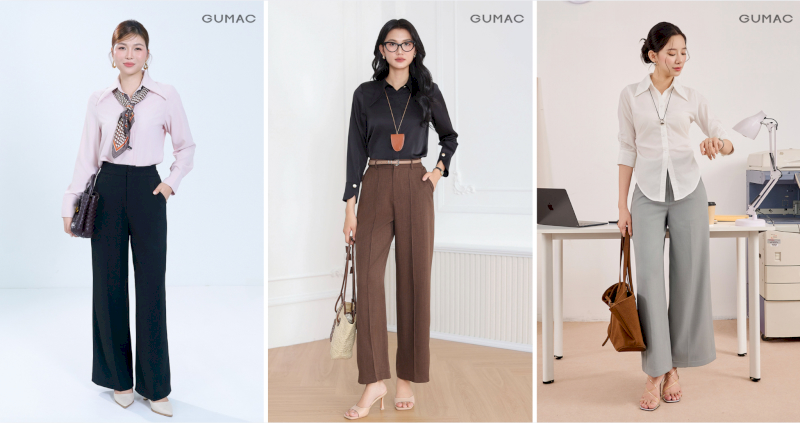 Vẻ đẹp thanh lịch và chuyên nghiệp được tôn lên khi phối áo sơ mi dáng slim-fit với quần tây, giúp người mặc thêm phần chỉn chu và gọn gàng.