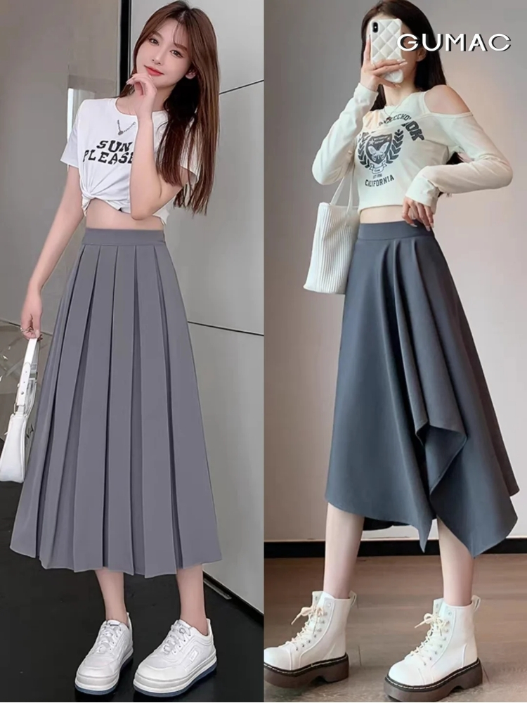 set ao croptop va chan vay xep ly dai