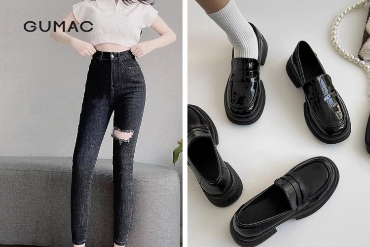 Giay Loafer an tuong se la outfit ca tinh cung quan jean den