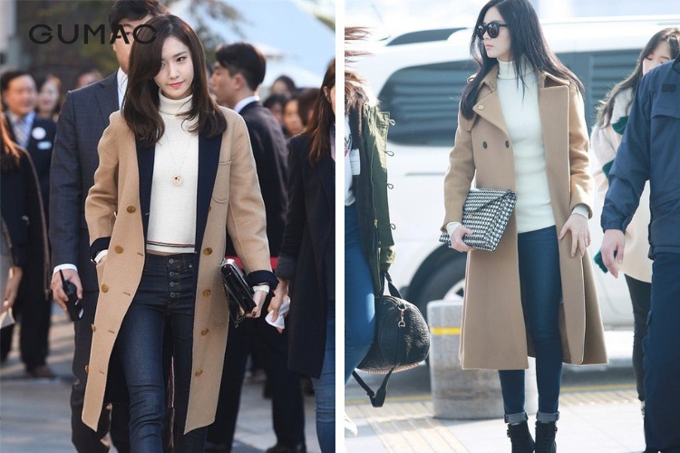 Quan jean den nu ong dung va ao trench coat