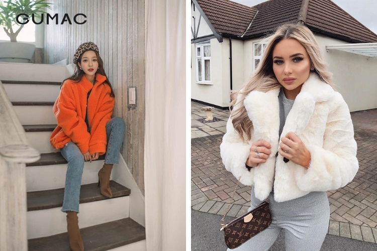 Áo khoác giả lông, áo khoác dạ phối quần jean ôm