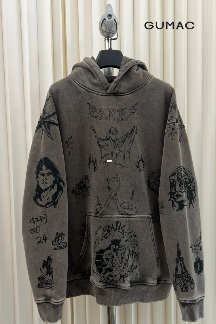 Mẫu hoodie nam họa tiết