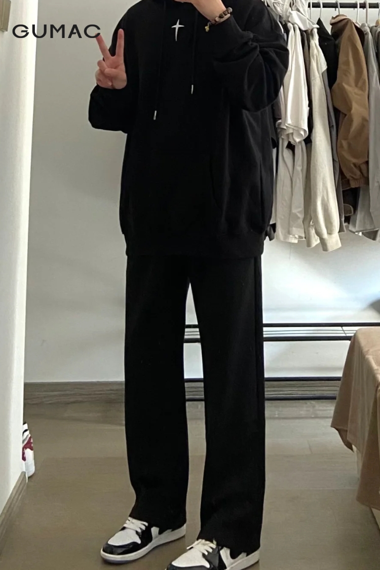 Hoodie nam + quần ống suông