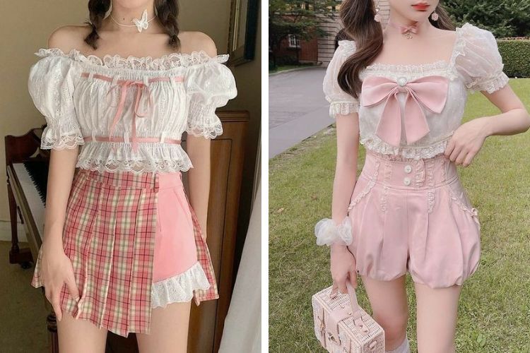 Áo coquette tay phồng rộng rãi