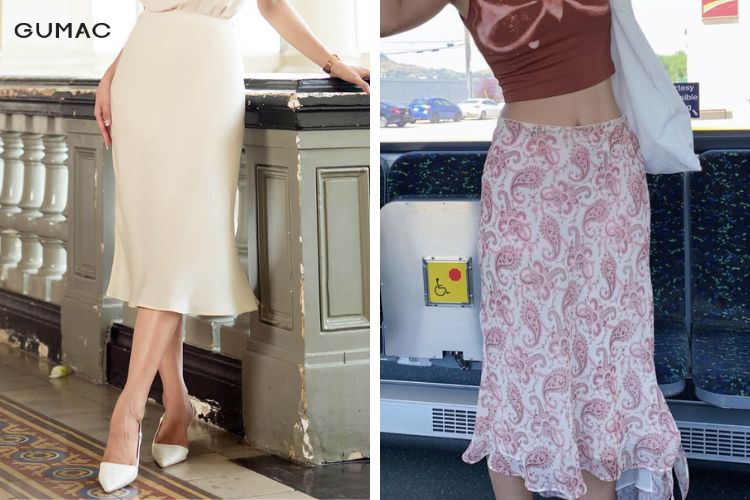 Chân váy coquette suông