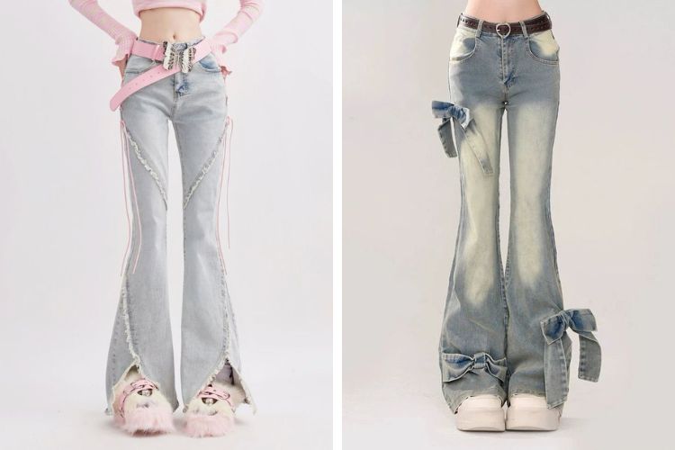 Quần bow stracking ống loe