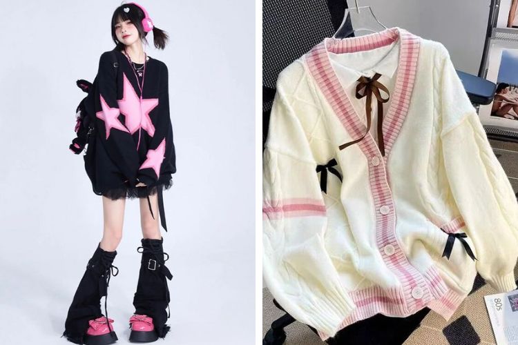 Cardigan phong cách y2k