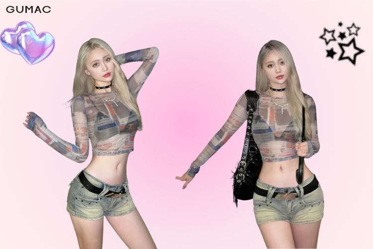 phoi ao thun tay dai phong cach y2k