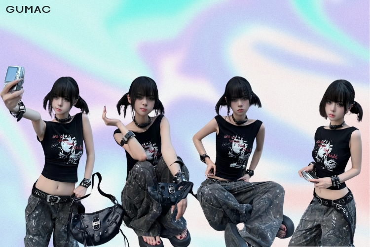 phoi ao croptop quan jean y2k