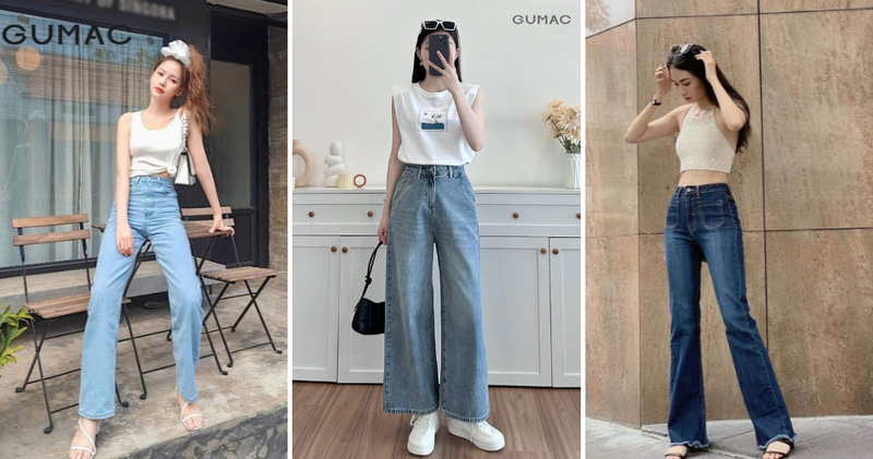 Kết hợp áo croptop với quần jeans cạp cao không chỉ giúp ăn gian chiều cao mà còn tạo nên vẻ ngoài năng động, quyến rũ.