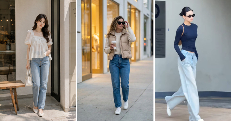 Lưu ý về tỷ lệ, phụ kiện và cách chọn đồ khi phối với quần jeans.