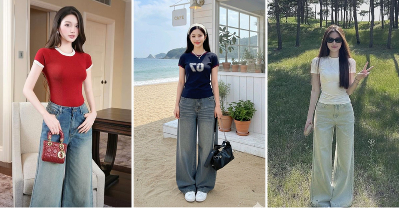 Sự kết hợp kinh điển nhất và không bao giờ lỗi mốt chính là quần jeans và áo thun.