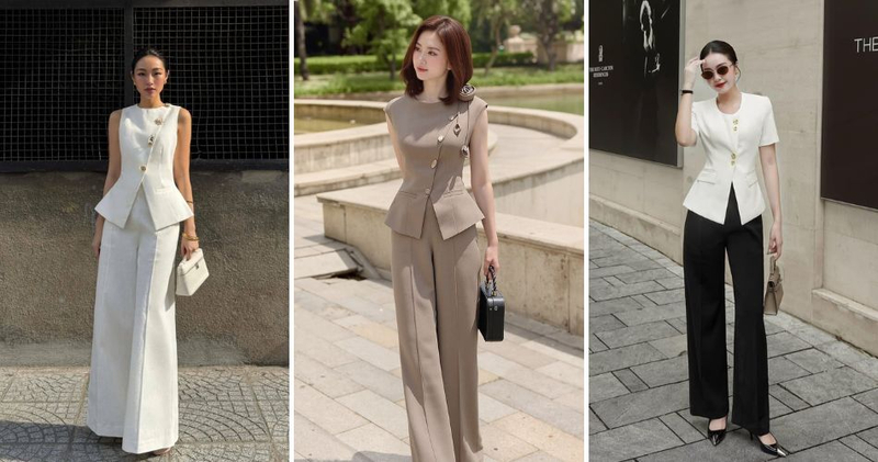 Outfit giúp tôn lên đường cong tinh tế, kết hợp với nét chỉn chu, kín đáo chuẩn mực