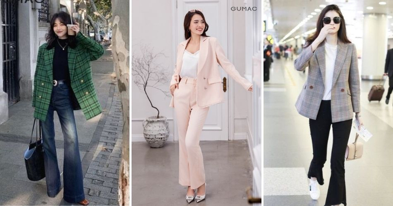 Sự kết hợp mang đến vẻ đẹp năng động, trẻ trung nhưng vẫn giữ được sự lịch sự cần thiết nhờ chiếc blazer khoác ngoài