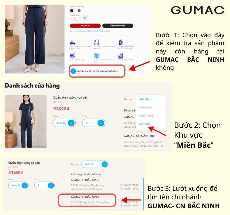 huong dan check hang o gumac bac ninh