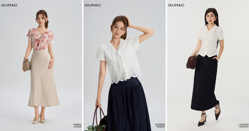 Dáng quả lê ưu tiên áo có điểm nhấn nhẹ ở phần thân trên như cổ vuông, cổ chữ V, tay bồng nhẹ, áo blouse hoặc áo sáng màu.