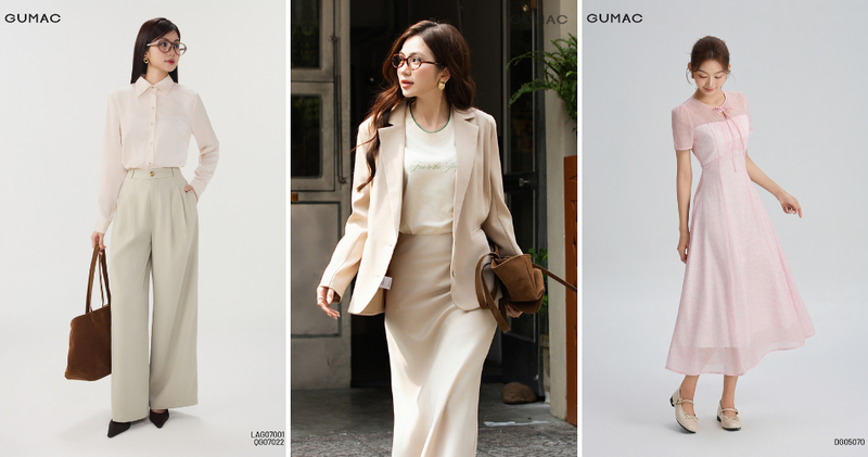 Váy midi, váy maxi, quần ống rộng, áo sơ mi, blazer hoặc set đồ layer nhẹ là những lựa chọn phù hợp với người dáng cao và mảnh.