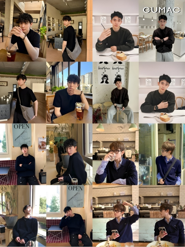 pose dang chup anh cho nam tai quan ca phe