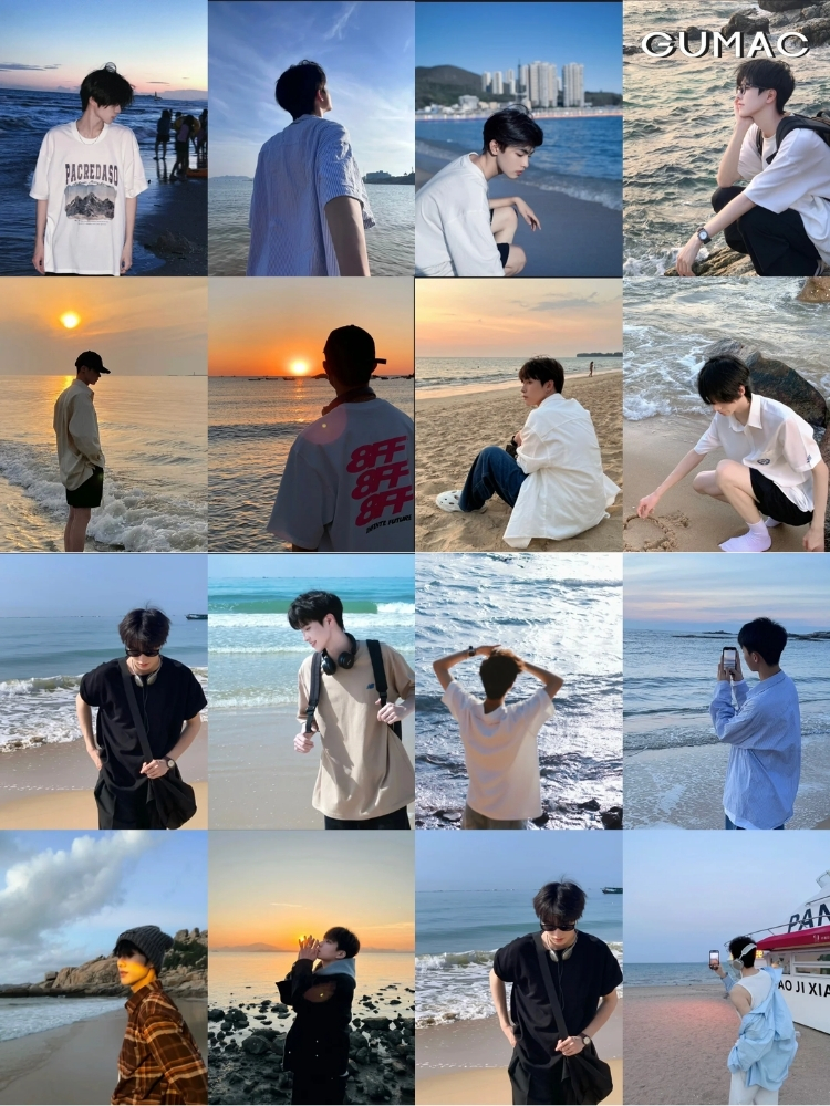 tao dang cho nam chup anh bien