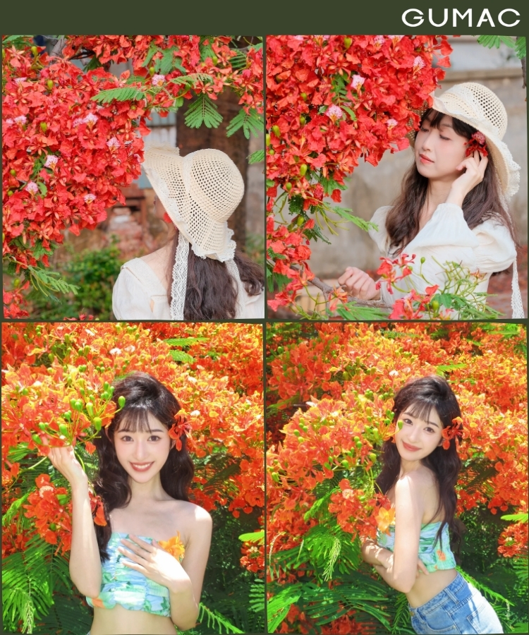 pose dang gan canh hoa phuong