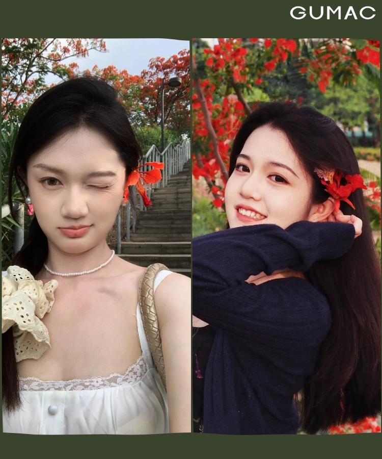 pose dang voi hoa phuong cai len toc