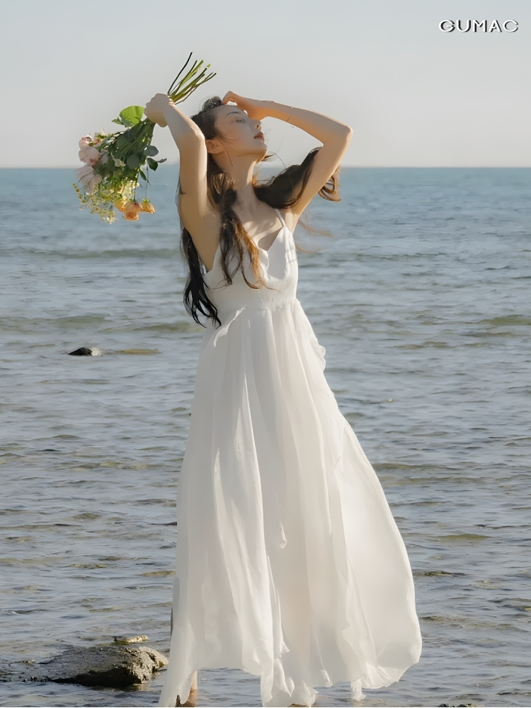 chup anh voi dam maxi ngoai troi