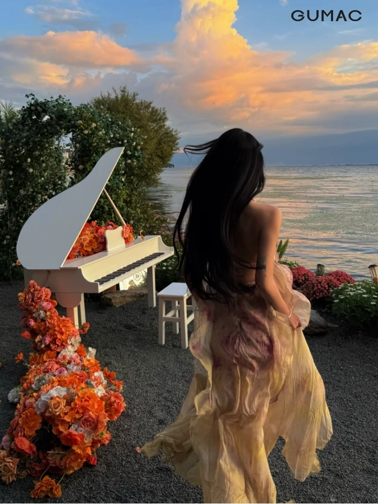 dang chup anh vay maxi vintage