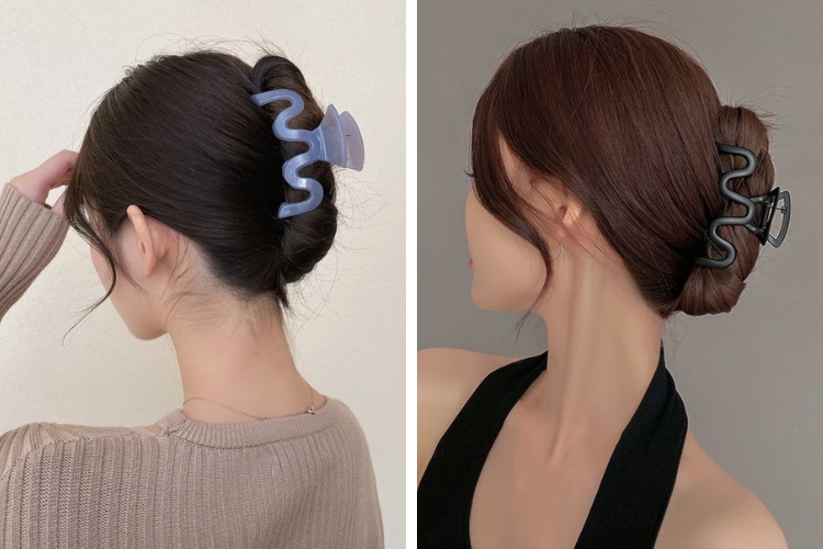 Búi tóc thấp nhanh chóng, tiện lợi bằng kẹp càng cua